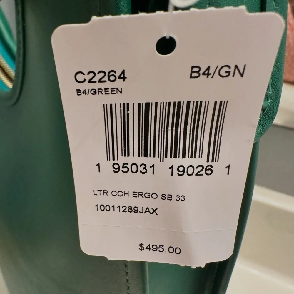 NWT Coach Ergo Shoulder Bag 33 in Green Glovetanned Leather - Picture 11 of 13